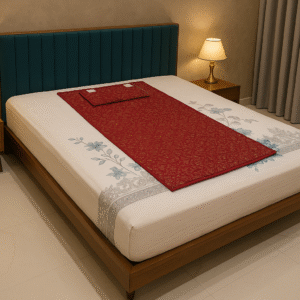 OMSAN CARE ® BIO Magnetic Mattress Magnet Field Sleeping Therapy Mattress Topper/Pad with 1 Pillow (3X6 Feet) Maroon