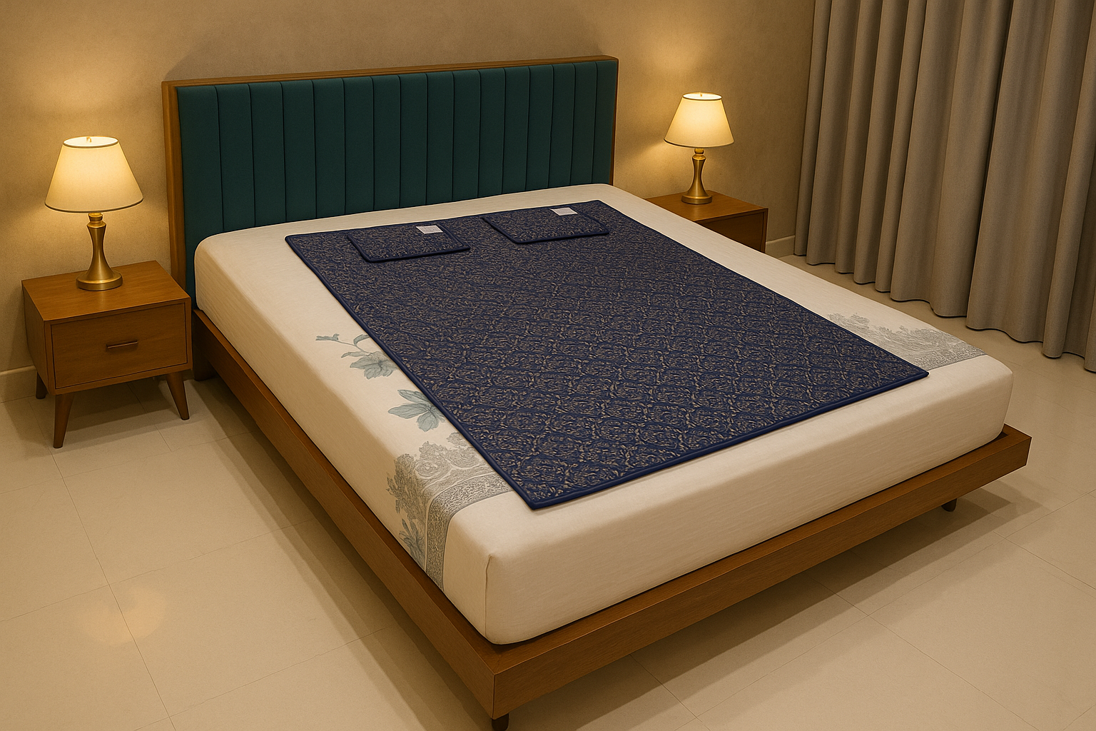 OMSAN CARE ® BIO Magnetic Mattress Field Sleeping Therapy Topper/Pad Blue (5x6 feet) with 2 Pillow Pad/Sleep Better Naturally