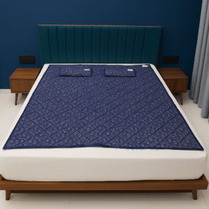 OMSAN CARE ® BIO Magnetic Mattress Field Sleeping Therapy Topper/Pad Blue (6x6 feet) with 2 Pillow Pad/Sleep Better Naturally