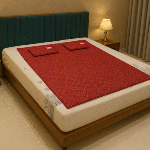 OMSAN CARE ® BIO Magnetic Mattress Field Sleeping Therapy Topper/Pad Maroon (5x6 feet) with 2 Pillow Pad/Sleep Better Naturally